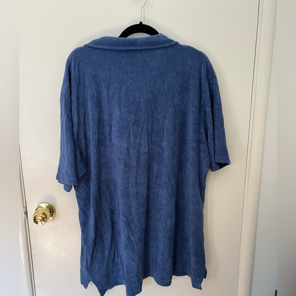 Universal Works - Vacation Polo In Blue Terry Fleece - Picture 5 of 6